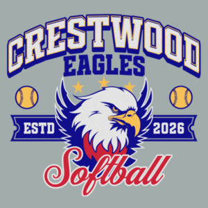 Crestwood Eagles Softball Design 1 on a Port & Co. ® 50/050 - Youth Core Blend Tee Design
