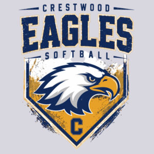 Crestwood Eagles Softball Design 6 on a - 50/50 Youth Core Blend Tee Design