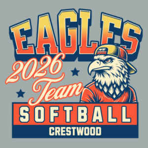 Crestwood Eagles Softball Design 5 - 50/50 Core Blend Tee Design