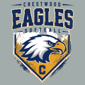 Crestwood Eagles Softball Design 6 on a - Fan Favorite Tee Design