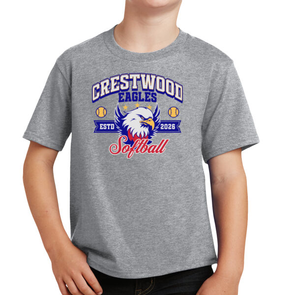 Crestwood Eagles Softball Design 1 on a Port & Co. ® - Youth Fan Favorite Tee Thumbnail