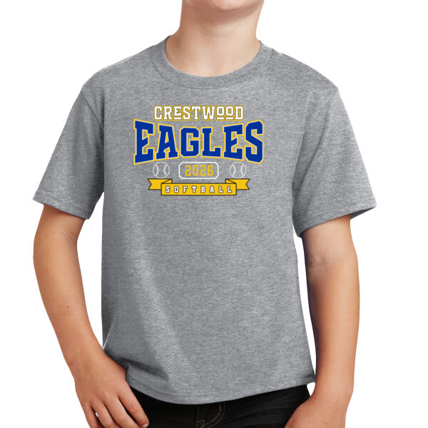 Crestwood Eagles Softball Design 3 on a Port & Co ® - Youth Fan Favorite Tee Thumbnail