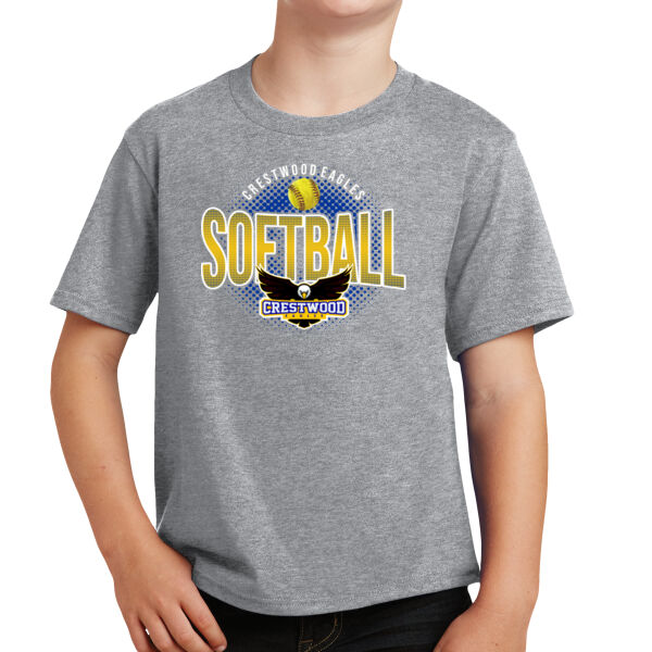 Crestwood Eagles Softball Design 8 on a - Youth Fan Favorite Tee Thumbnail