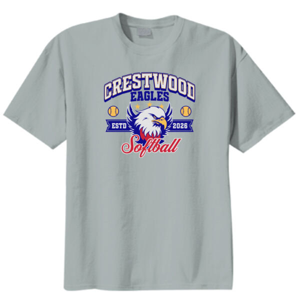 Crestwood Eagles Softball Design 1 on a Port & Co. ® 50/050 - Youth Core Blend Tee Thumbnail