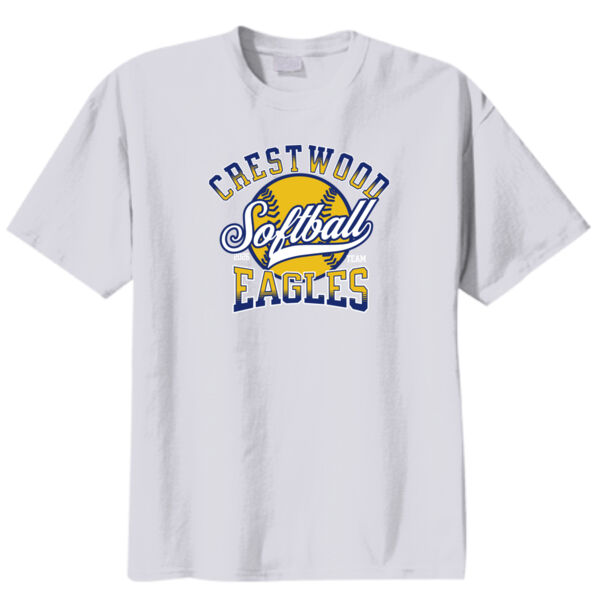 Crestwood Eagles Softball Design 2 on a Port & Co. ® - 50/50 Youth Core Blend Tee Thumbnail