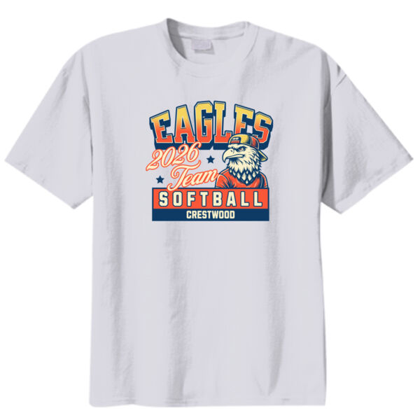 Crestwood Eagles Softball Design 5 - 50/50 Youth Core Blend Tee Thumbnail