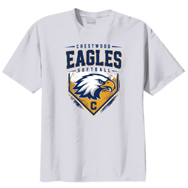 Crestwood Eagles Softball Design 6 on a - 50/50 Youth Core Blend Tee Thumbnail