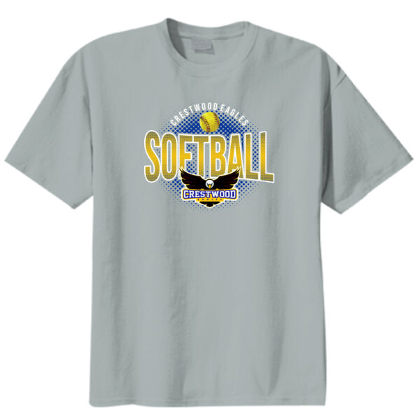 Crestwood Eagles Softball Design 8 on a - 50/50 Youth Core Blend Tee Thumbnail